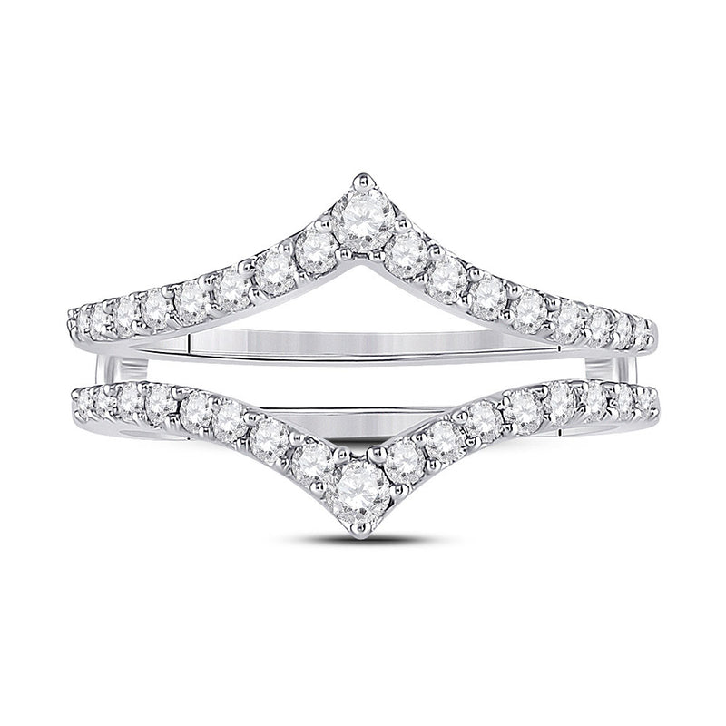 14kt White Gold Womens Round Diamond Ring Guard Wrap Enhancer Wedding –  Tribeca Diamonds