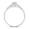 10kt White Gold Womens Round Diamond Solitaire Promise Ring 1/8 Cttw