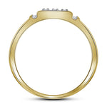 10kt Yellow Gold Mens Round Diamond Square Cluster Ring 1/4 Cttw