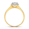 10kt Yellow Gold Round Diamond Solitaire Halo Bridal Wedding Engagement Ring 1/12 Cttw