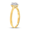 10kt Yellow Gold Round Diamond Solitaire Halo Bridal Wedding Engagement Ring 1/12 Cttw