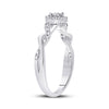 10kt White Gold Womens Round Diamond Solitaire Twist Woven Promise Ring 1/6 Cttw