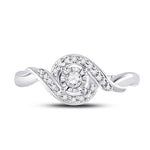 10kt White Gold Womens Round Diamond Solitaire Twist Promise Ring 1/6 Cttw