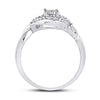 10kt White Gold Womens Round Diamond Solitaire Twist Promise Ring 1/6 Cttw