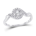 10kt White Gold Womens Round Diamond Solitaire Twist Promise Ring 1/6 Cttw