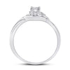 10kt White Gold Womens Round Diamond Solitaire Promise Ring 1/10 Cttw