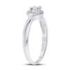 10kt White Gold Womens Round Diamond Solitaire Promise Ring 1/10 Cttw