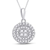 10kt White Gold Womens Round Diamond Circle Cluster Pendant 1/4 Cttw