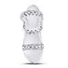 10kt White Gold Womens Round Diamond Stiletto Shoe Pendant 1/20 Cttw