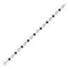 Sterling Silver Womens Round Lab-Created Blue Sapphire Tennis Bracelet 3 Cttw