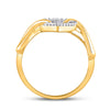 10kt Yellow Gold Womens Round Diamond Infinity Twist Heart Ring 1/10 Cttw