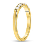 14kt Yellow Gold Womens Round Diamond Single Row Comfort Wedding Band 1/4 Cttw