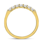 14kt Yellow Gold Womens Round Diamond Single Row Comfort Wedding Band 1/4 Cttw