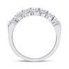 14kt White Gold Womens Round Diamond Single Row Comfort Wedding Band 3/4 Cttw