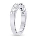 14kt White Gold Womens Round Diamond Single Row Comfort Wedding Band 1 Cttw