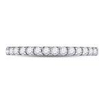 14kt White Gold Womens Round Diamond Single Row Machine-set Wedding Band 1/4 Cttw