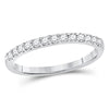 14kt White Gold Womens Round Diamond Single Row Machine-set Wedding Band 1/4 Cttw