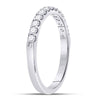 14kt White Gold Womens Round Diamond Single Row Machine-set Wedding Band 1/3 Cttw