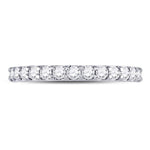 14kt White Gold Womens Round Diamond Wedding Anniversary Band 1/2 Cttw