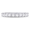 14kt White Gold Womens Round Diamond Single Row Machine-set Wedding Band 1 Cttw