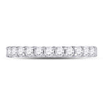 14kt White Gold Womens Round Diamond Single Row Machine-set Wedding Band 1/2 Cttw