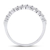 14kt White Gold Womens Round Diamond Single Row Machine-set Wedding Band 1/2 Cttw