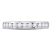 14kt White Gold Womens Round Diamond Single Row Channel-set Wedding Band 1/2 Cttw