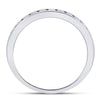 14kt White Gold Womens Round Diamond Single Row Channel-set Wedding Band 1/2 Cttw