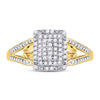 10kt Yellow Gold Womens Round Diamond Cluster Ring 1/6 Cttw