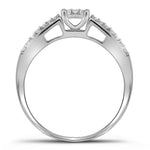 10kt White Gold Round Diamond Bridal Wedding Ring Band Set 1/3 Cttw