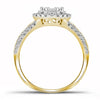 14kt Yellow Gold Round Diamond Bridal Wedding Ring Band Set 7/8 Cttw