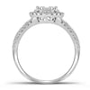 14kt White Gold Round Diamond Bridal Wedding Ring Band Set 7/8 Cttw