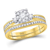 14kt Yellow Gold Round Diamond Bridal Wedding Ring Band Set 5/8 Cttw