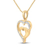 10kt Yellow Gold Womens Round Diamond Heart Pendant .01 Cttw