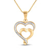 10kt Yellow Gold Womens Round Diamond Heart Pendant .01 Cttw