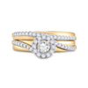 10kt Yellow Gold Round Diamond Bridal Wedding Ring Band Set 5/8 Cttw