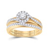 10kt Yellow Gold Round Diamond Bridal Wedding Ring Band Set 5/8 Cttw