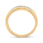 10kt Yellow Gold Womens Round Diamond Single Row Wedding Band 1/10 Cttw