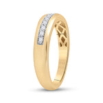 10kt Yellow Gold Womens Round Diamond Single Row Wedding Band 1/10 Cttw