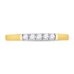 10kt Yellow Gold Womens Round Diamond Single Row 5-stone Band Ring 1/6 Cttw