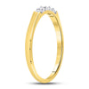 10kt Yellow Gold Womens Round Diamond Single Row 5-stone Band Ring 1/6 Cttw