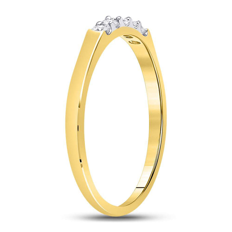 10kt Yellow Gold Womens Round Diamond Single Row 5-stone Band Ring 1/6 Cttw