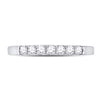 14kt White Gold Womens Round Diamond Single Row Wedding Band 1/4 Cttw