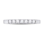 14kt White Gold Womens Round Diamond Single Row Wedding Band 1/4 Cttw