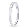 14kt White Gold Womens Round Diamond Single Row Wedding Band 1/4 Cttw