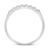 14kt White Gold Womens Round Diamond Single Row Wedding Band 1/4 Cttw