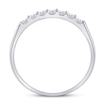 14kt White Gold Womens Round Diamond Single Row Wedding Band 1/4 Cttw