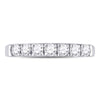 14kt White Gold Womens Round Diamond Single Row Wedding Band 1/2 Cttw