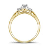 10kt Yellow Gold Round Diamond 3-stone Bridal Wedding Engagement Ring 3/8 Cttw