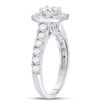 14kt White Gold Round Diamond Solitaire Bridal Wedding Engagement Ring 1-1/2 Cttw